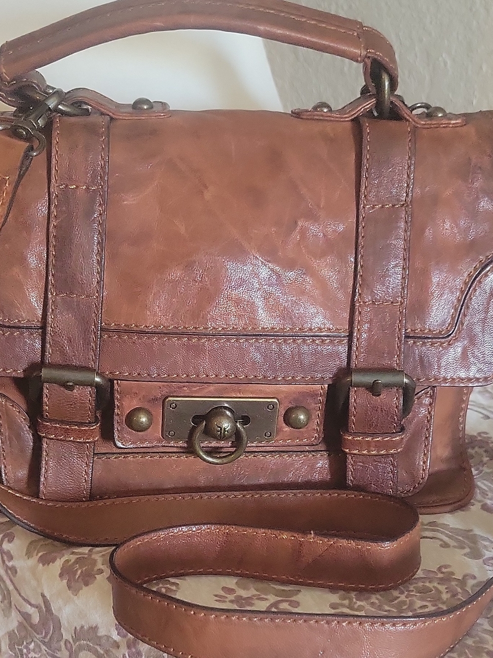 Frye Tan Leather Cameron Satchel Like New